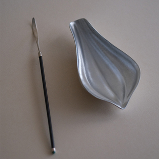 葭元 匠人手作纯银茶针竹节型茶则茶室空间道具配件16cm 里茶集