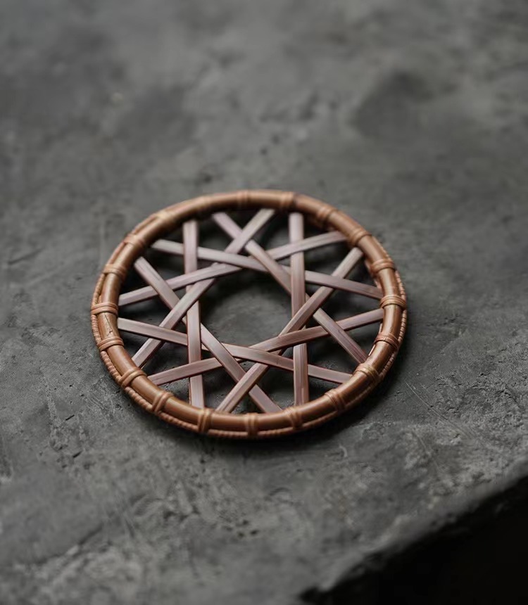 葭元里茶集 手作竹编茶壶垫藤编古朴壶垫隔热垫铁壶托实用配件