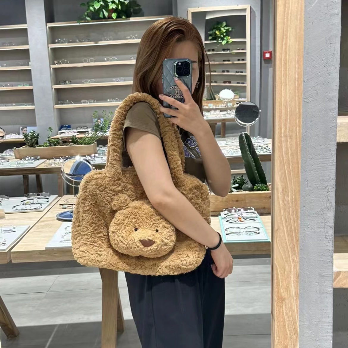 英国巴塞罗熊托特包手提包小熊包毛绒玩具玩偶生日礼物儿童大学生