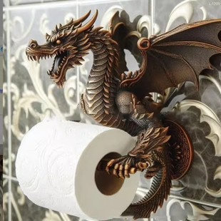 跨境新款Fantasy Dragon Tissue Roll Dispenser幻想龙纸巾收纳