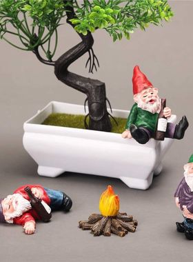 醉酒矮人火把装饰品摆件