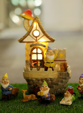 小夜灯庭院树脂阳台布置