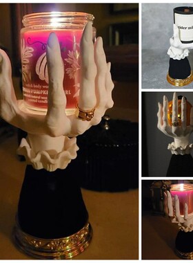 树脂女巫哥特烛台装饰品