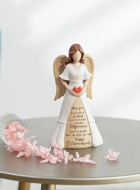 新款捧心天使雕塑妈妈生日礼物女性退休礼品居家装饰树脂工艺品