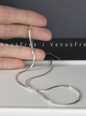 经典好搭 定制加厚加粗版通体925纯银亮面蛇骨锁骨链项链裸链简约