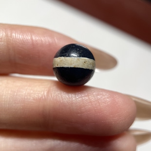 念珠手串手链diy配珠1570 西亚百年镶蚀黑白一线药师玛瑙珠10.3mm