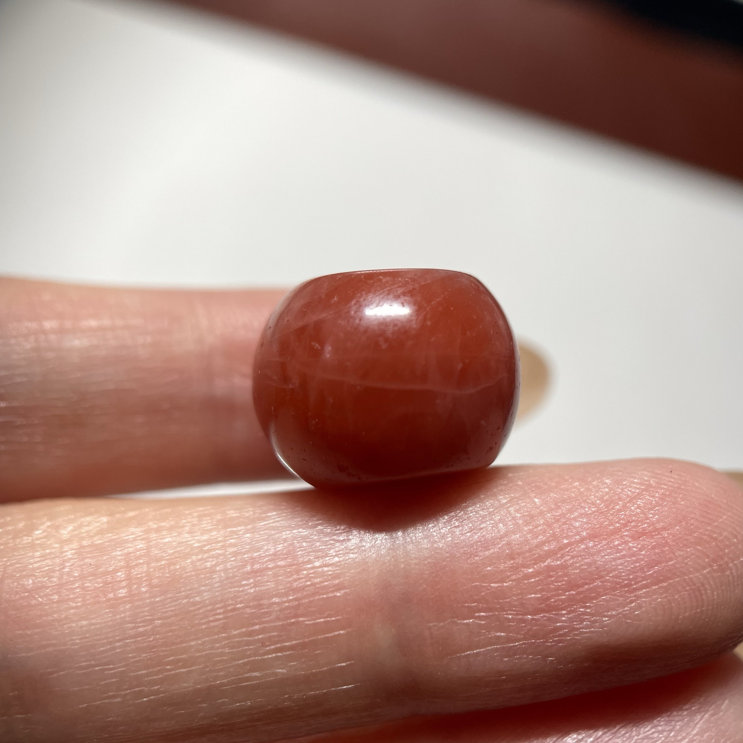 藏地老樱桃红南红桶珠15.5mm 多宝老珠星月紫檀念珠配珠配饰 407