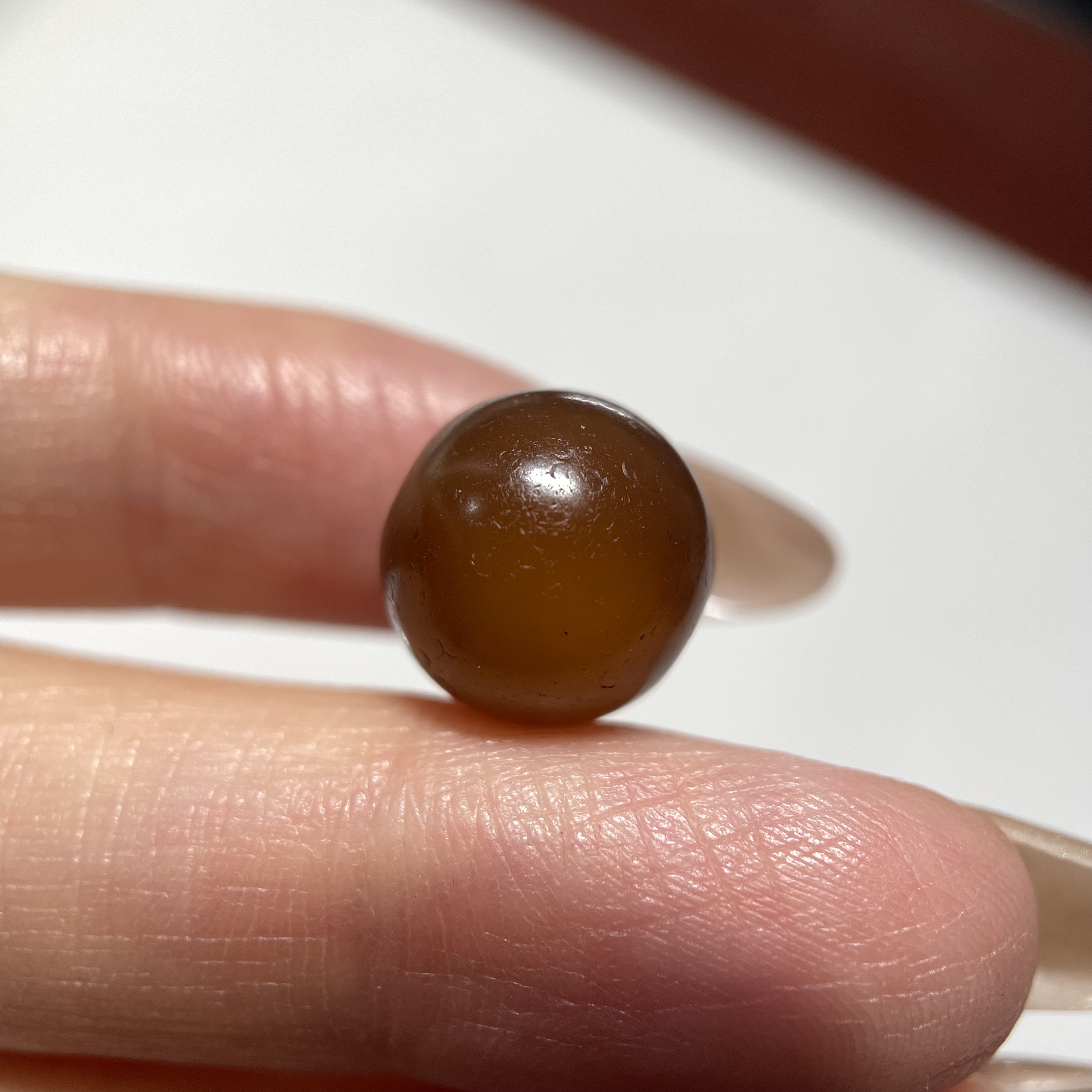 藏传清代糖色油润玛瑙圆珠12mm念珠手串星月紫檀配珠配饰老珠1525
