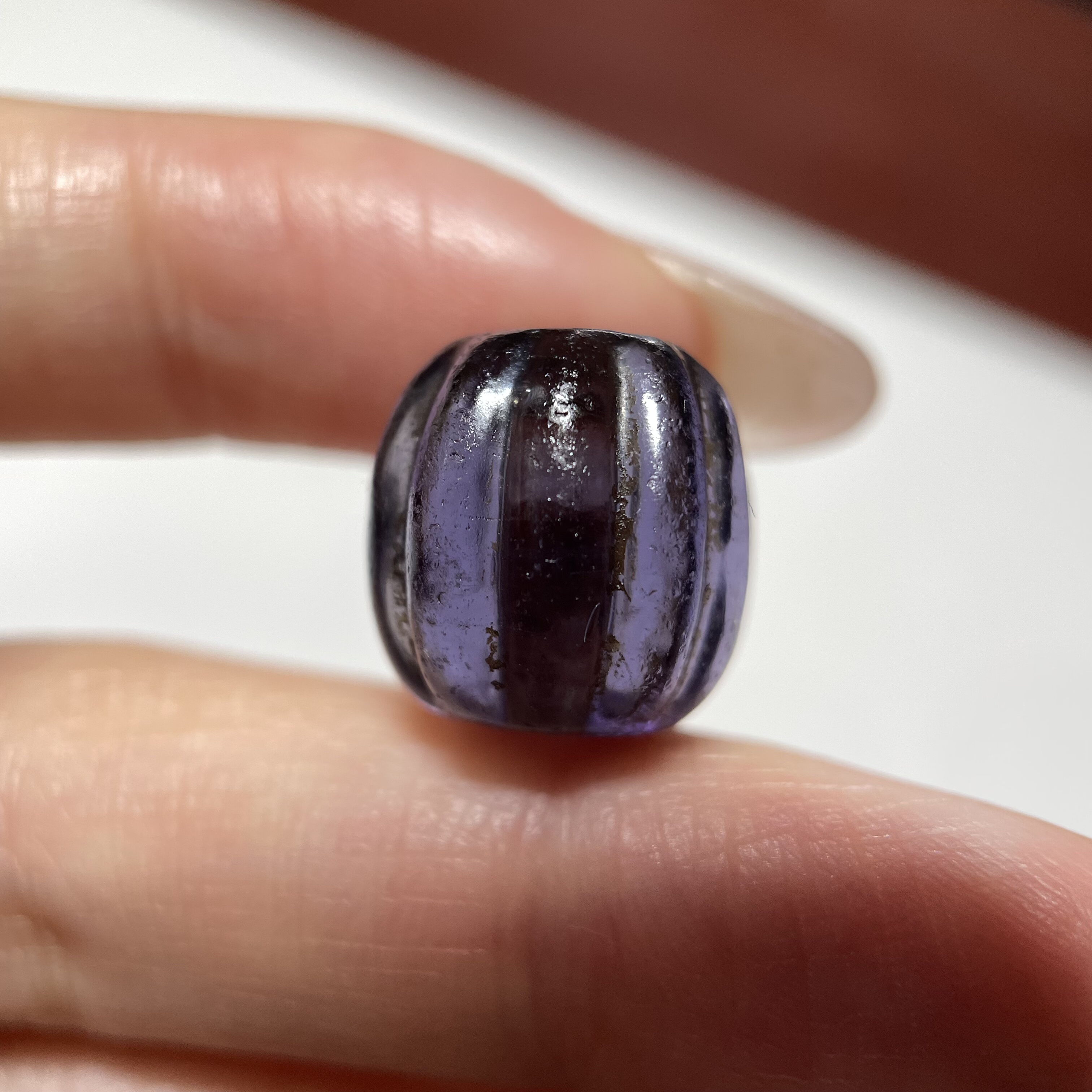 淡紫糖果色老琉璃瓜珠13.5mm 念珠手串串珠配珠配饰老珠单珠 1755