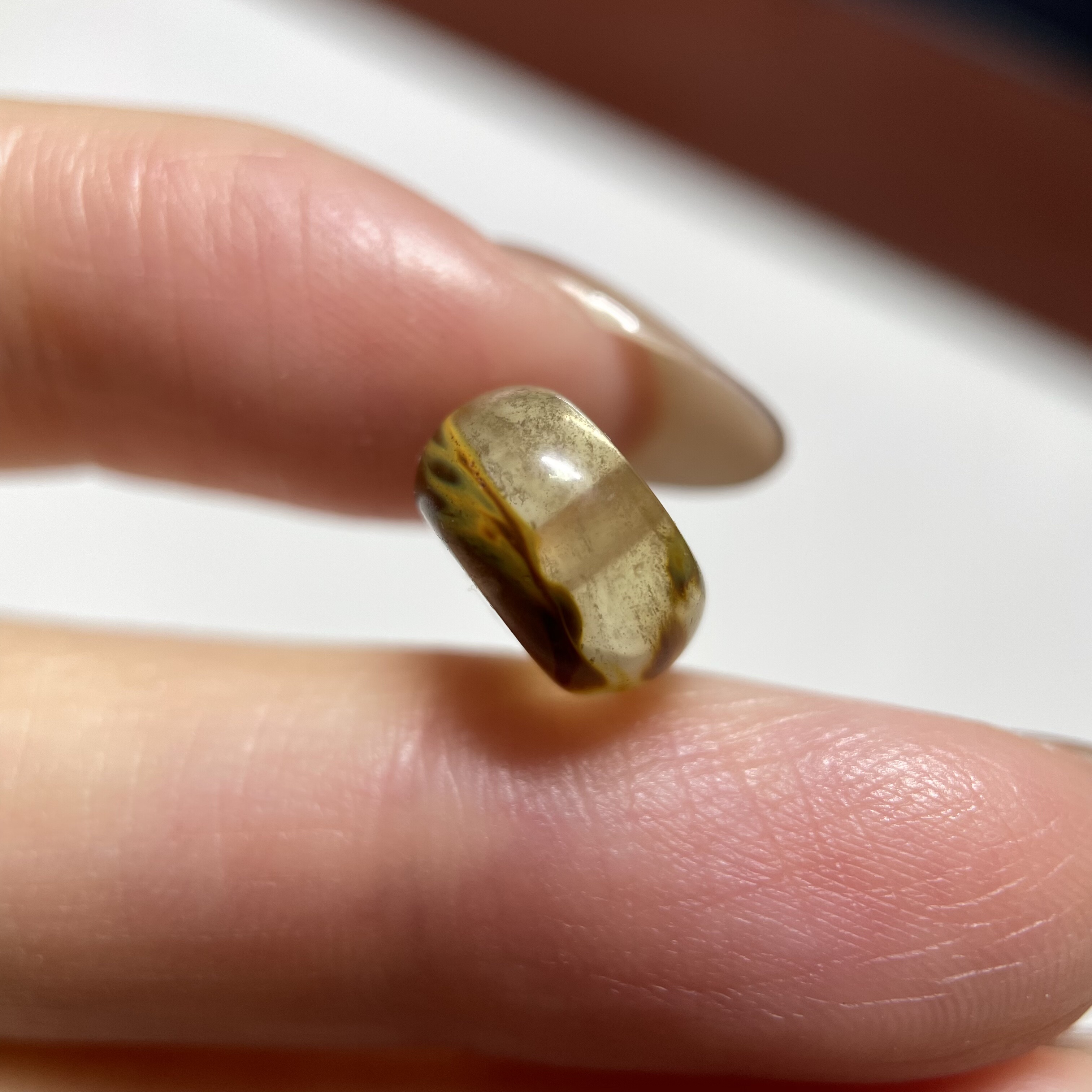 手绘色系老琉璃隔珠10.4mm念珠佛珠手串diy老配珠单珠散珠老珠695