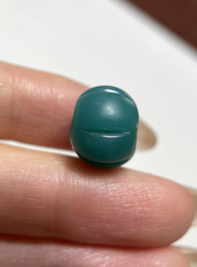 大孔道湖水蓝老琉璃瓜珠12.5mm 手串念珠多宝老珠diy配珠单珠 244