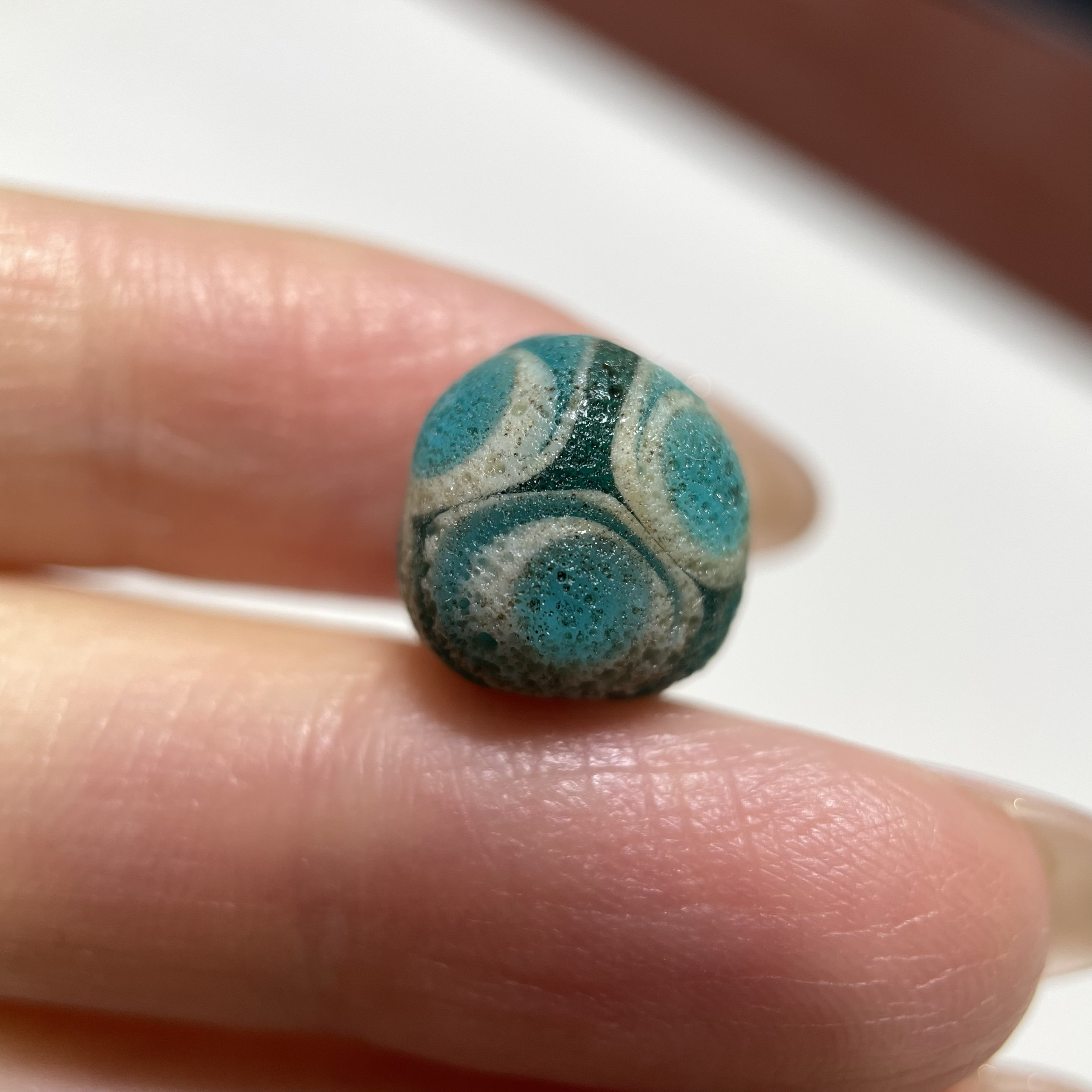 西亚高古蜻蜓眼老琉璃11mm念珠多宝配珠配饰对珠diy配饰老珠1042