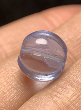 百年高净度润透蓝水晶瓜珠10mm 念珠手串星月紫檀配珠老珠 1865