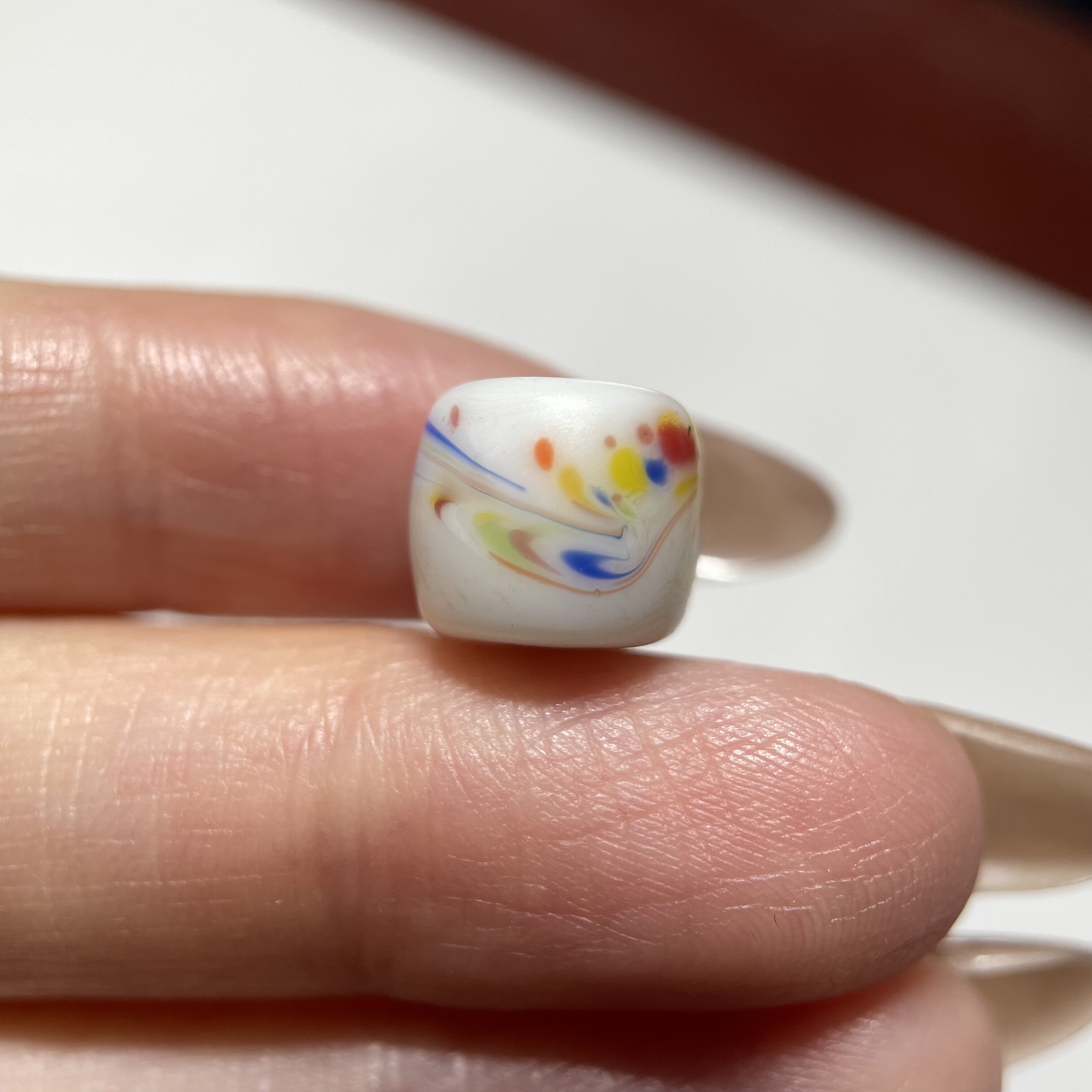 点彩花老琉璃桶珠10.8mm 佛珠念珠手串配珠diy配饰单珠老珠子1561