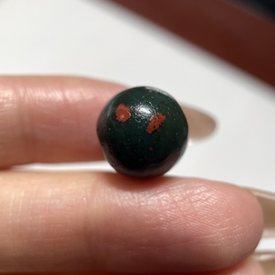 藏传百年朱砂绿老玛瑙圆珠12mm 1511 念珠手串多宝老珠配珠单珠