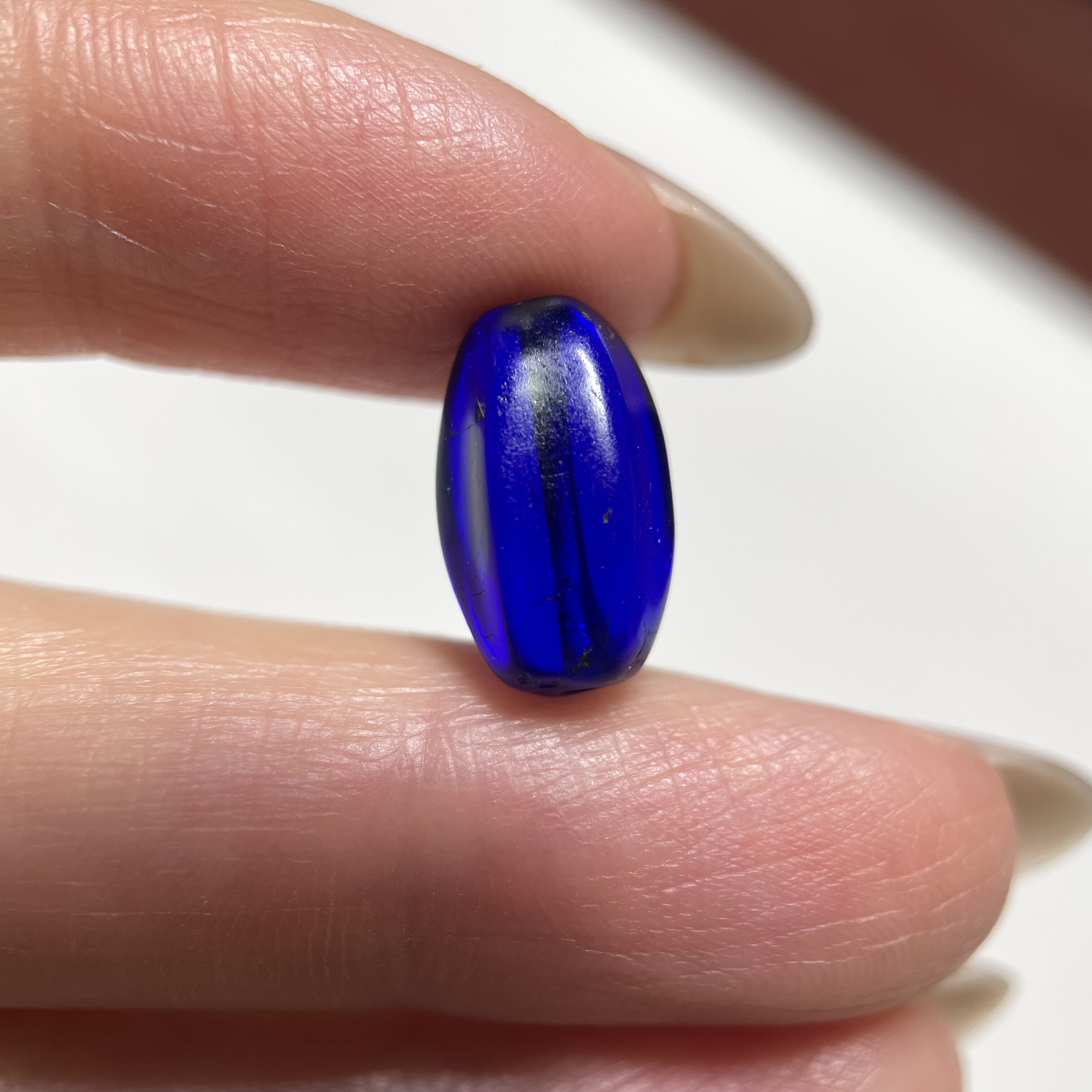 糖果色系润透宝石蓝老琉璃多棱瓜珠小勒子13.5mm 配珠配饰diy1400