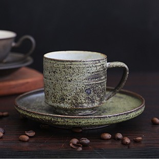 日本进口独步炎手工咖啡杯碟套装日式复古手冲咖啡杯下午茶杯水杯