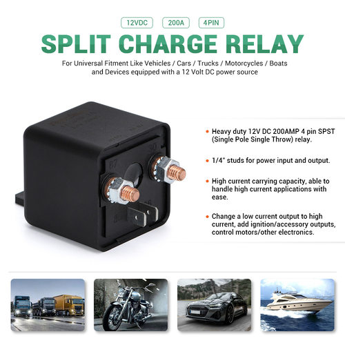 重型分体式继电器开关12V4针
