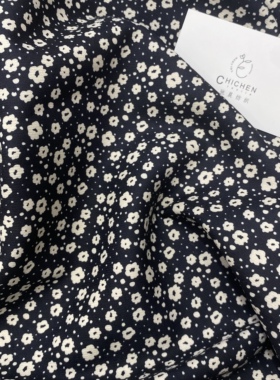 橘喵jumiao韩系复古数码印全涤秋季加厚斜纹绒小碎花面料手工布料