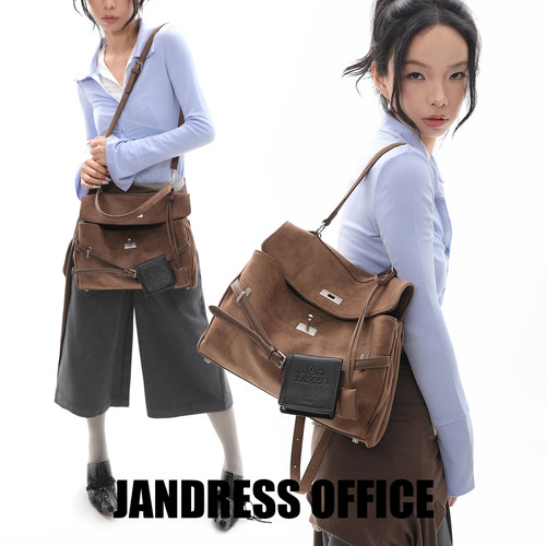 简着25AW 原创 小野棕 凯里尼尼双肩包腋下斜挎3用 麂皮绒公文包