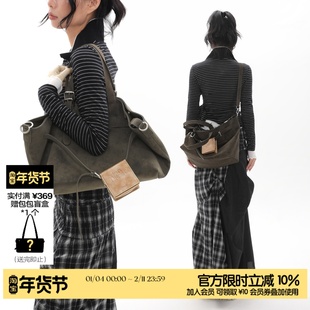 简着25AW新品 原创 苔藓绿 加利尼尼摩登托特包通勤大容量斜挎包