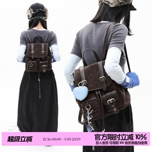 简着 /原创 布朗日记 麂皮绒棕巴恩风美式复古通勤学院双肩包背包