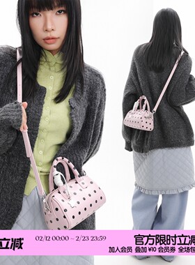 简着26SS 原创 帕米尼 星星挂饰沙粉波点波士顿包包斜挎小包包女