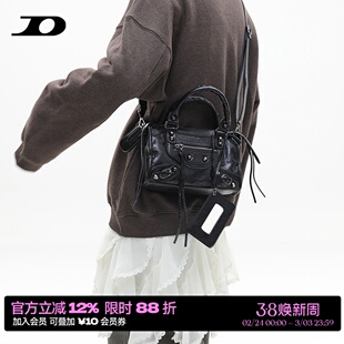 简着 /巴黎复古机车辣妹铆钉迷你小方包 高级感包包女手提斜挎包