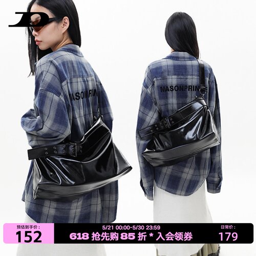 简着®原创穆肯斯暗黑皮扣托特包