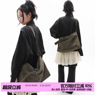 简着25AW新品 原创 苔藓绿穆肯斯大容量皮带托特包单肩斜挎hobo包