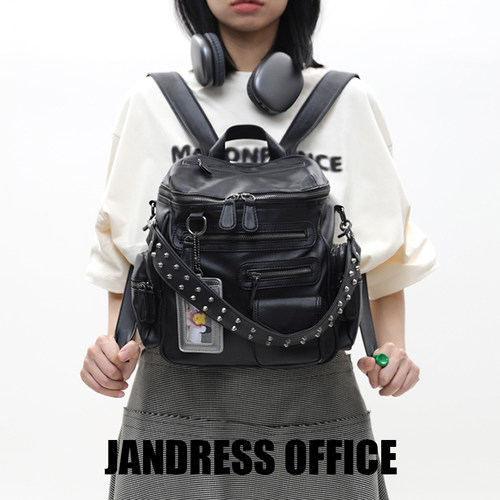 简着原创里斯林肯机车双肩包