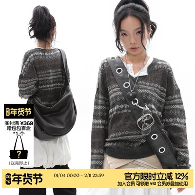 简着25AW 原创 打洞系列2.0 做旧擦色宽肩带斜挎饺子包慵懒大容量