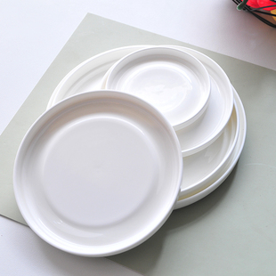 陶瓷盖子单卖单独盘子盘蒸蛋碗保鲜碗泡面碗盖瓷盖圆形5寸6寸平盖