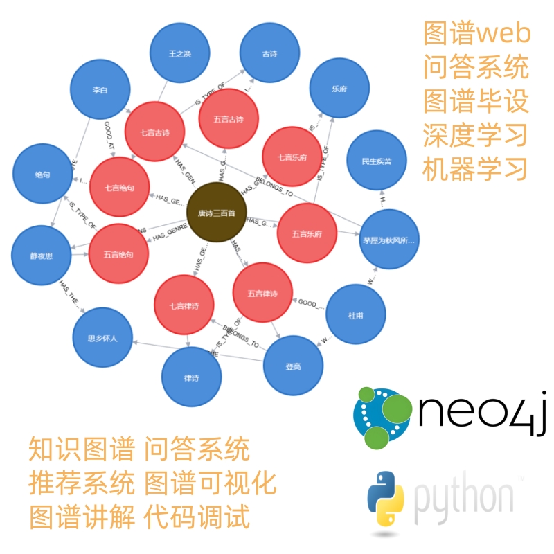 neo4j知识图谱推荐系统可视化修改代码调试问答构建制作教学