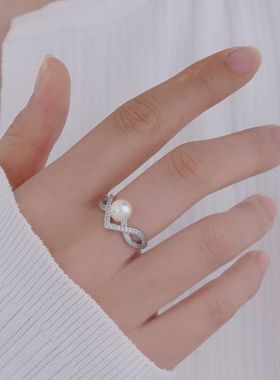 【LH】天然淡水珍珠戒指14K住进工艺设计感叠戴简约高贵温柔礼物