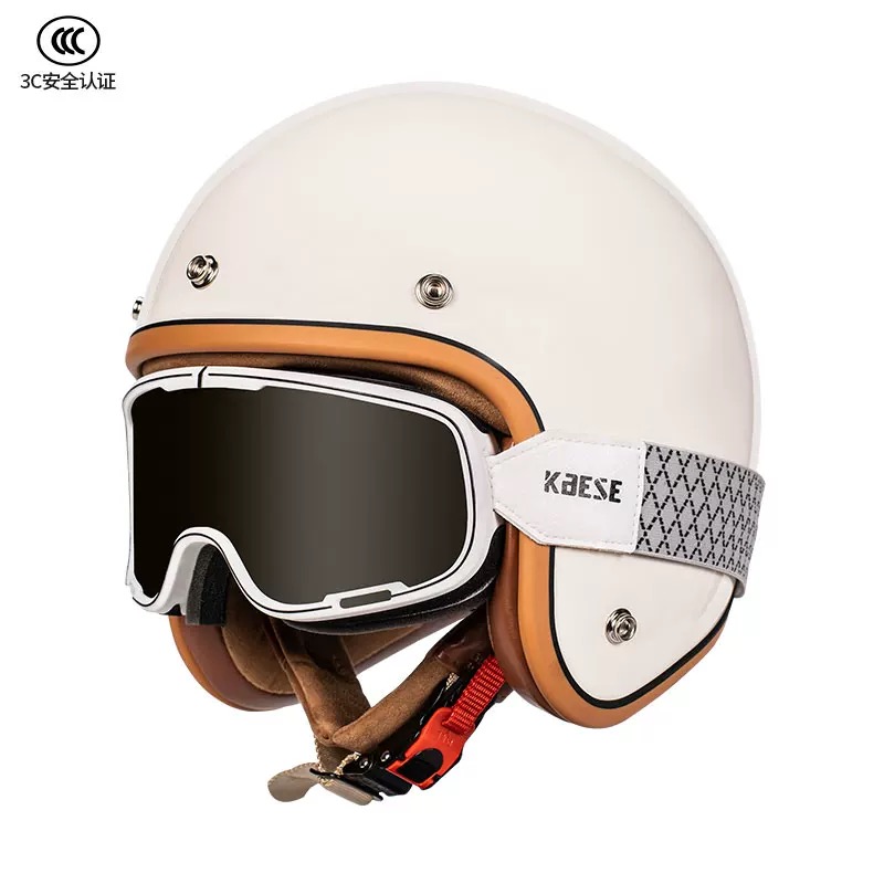 3C新潮时尚粉色头盔可拆洗百搭男女电动摩托机车3/4半盔通勤旅行