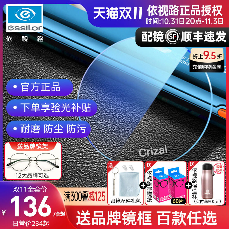 依视路镜片膜岩1.60钻晶a4防蓝光近视膜洁爱赞膜致变色片官方旗舰怎么样,好用不?