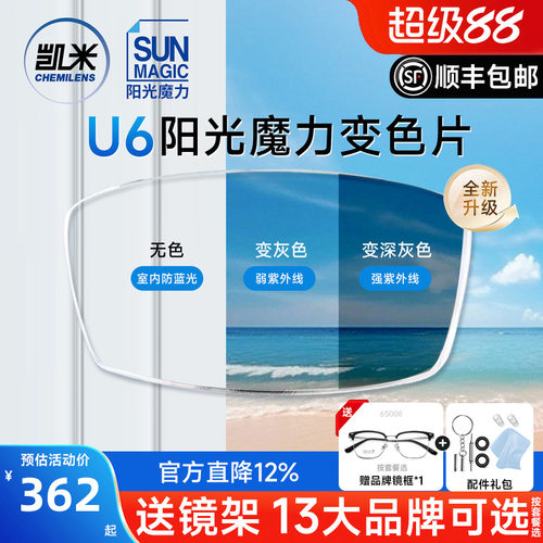 凯米新品阳光魔力变灰色镜片