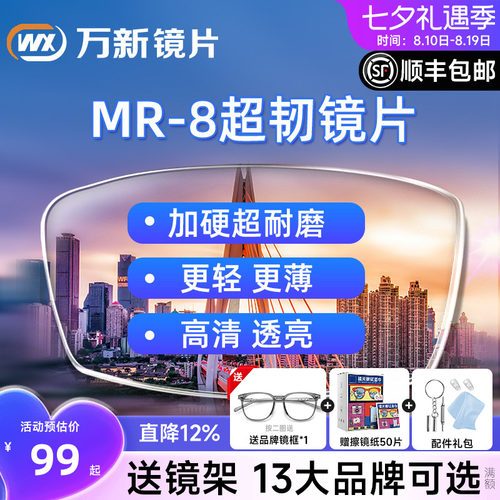 运动打篮球万新超韧防蓝光眼镜片