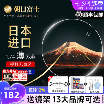 日本进口朝日富士1.74超薄镜片