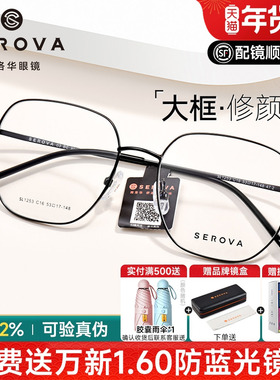 施洛华新品细框近视眼镜女超轻简约大框多边框可配度数男SL1253