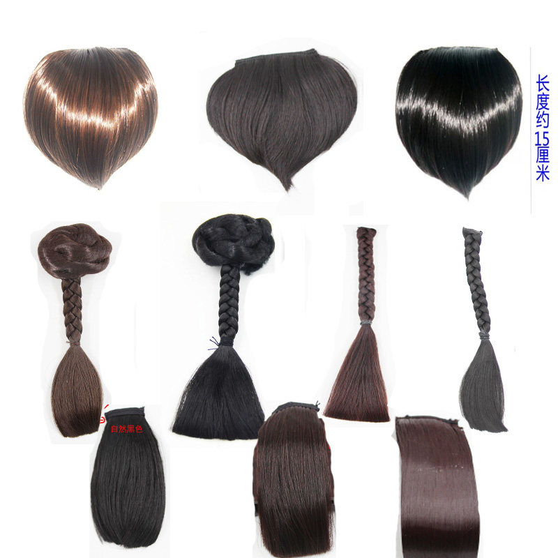 古装桃心刘海影楼造型假发片民国秀禾新娘儿童大小桃心刘海齐刘海