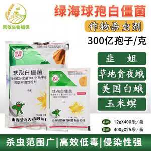 绿海 球孢白僵菌300亿 韭蛆玉米螟草地贪夜蛾美国白蛾地下杀虫剂