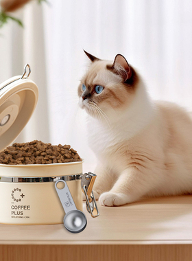 coffee plus猫粮储存罐狗粮密封罐宠物猫咪粮食存储收纳罐