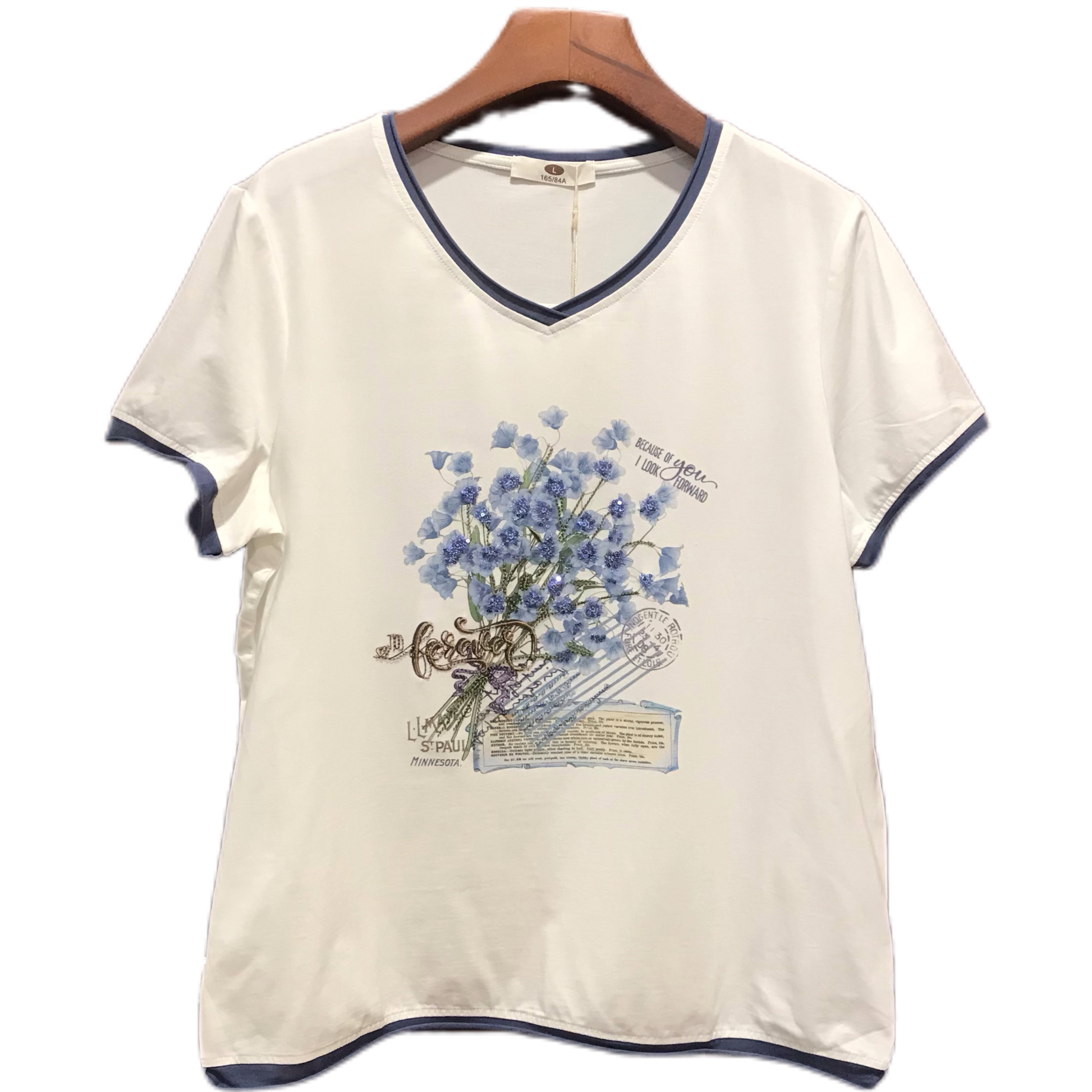 衣之庄园同款大码8510宽松遮肚子微胖mm显瘦减龄气质莫代尔棉T恤