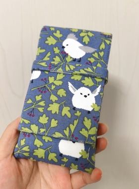 知秋家  现货4支插合简便型钢笔笔袋收纳包布艺手作手工