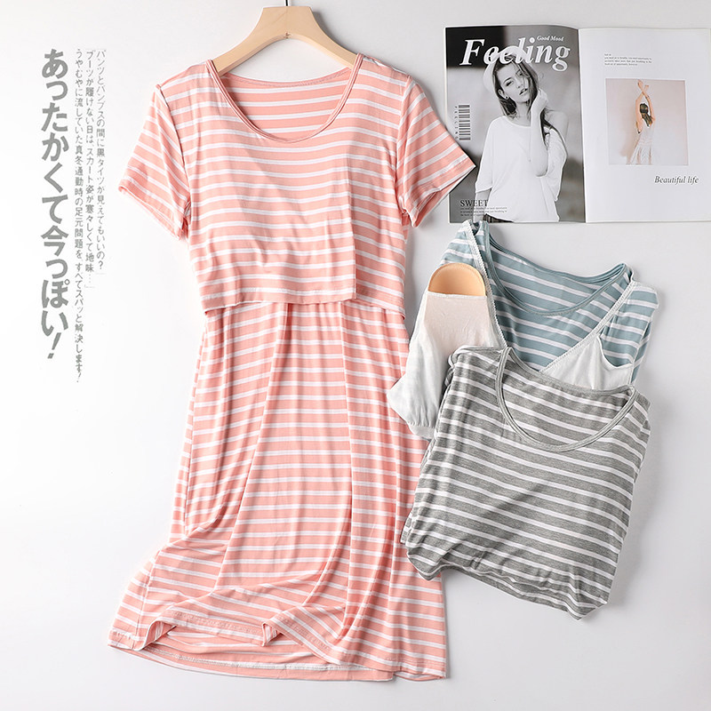 莫代尔孕妇睡裙月子服产后外出上掀哺乳连衣裙夏薄款喂奶裙子睡衣|ruв категории Всё для беременных и кормящих, материнство, платье - от Buy2taobao.com для оказания профессиональной услуги покупки агента Taobao