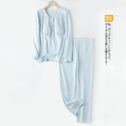 月子服秋冬款加厚纯棉产后哺乳孕妇睡衣大码带胸垫产妇喂奶家居服
