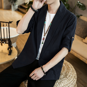 秋装风复古道袍披风汉服薄大码休闲新新中式夹克男 JK609 P65图片
