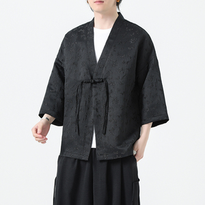 秋新中式 风流苏盘扣男装唐装汉服七分袖中袖开衫 M152 P60图片